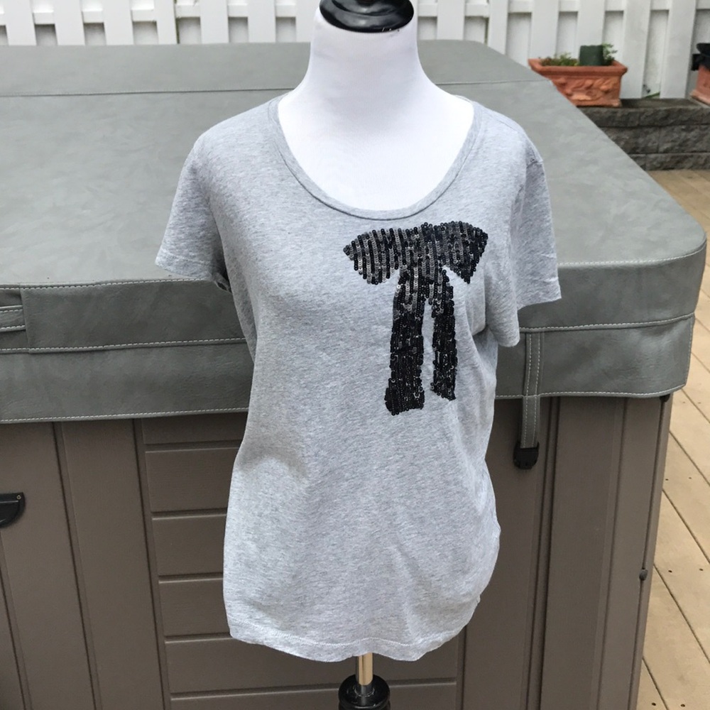J crew 100 💯 perfect cotton sequence bow shirt